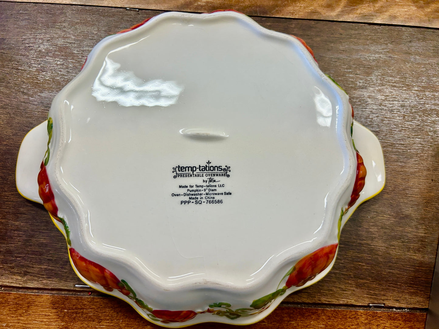 Orange & Yellow Temptations Pumpkin Pie Plate, 9"
