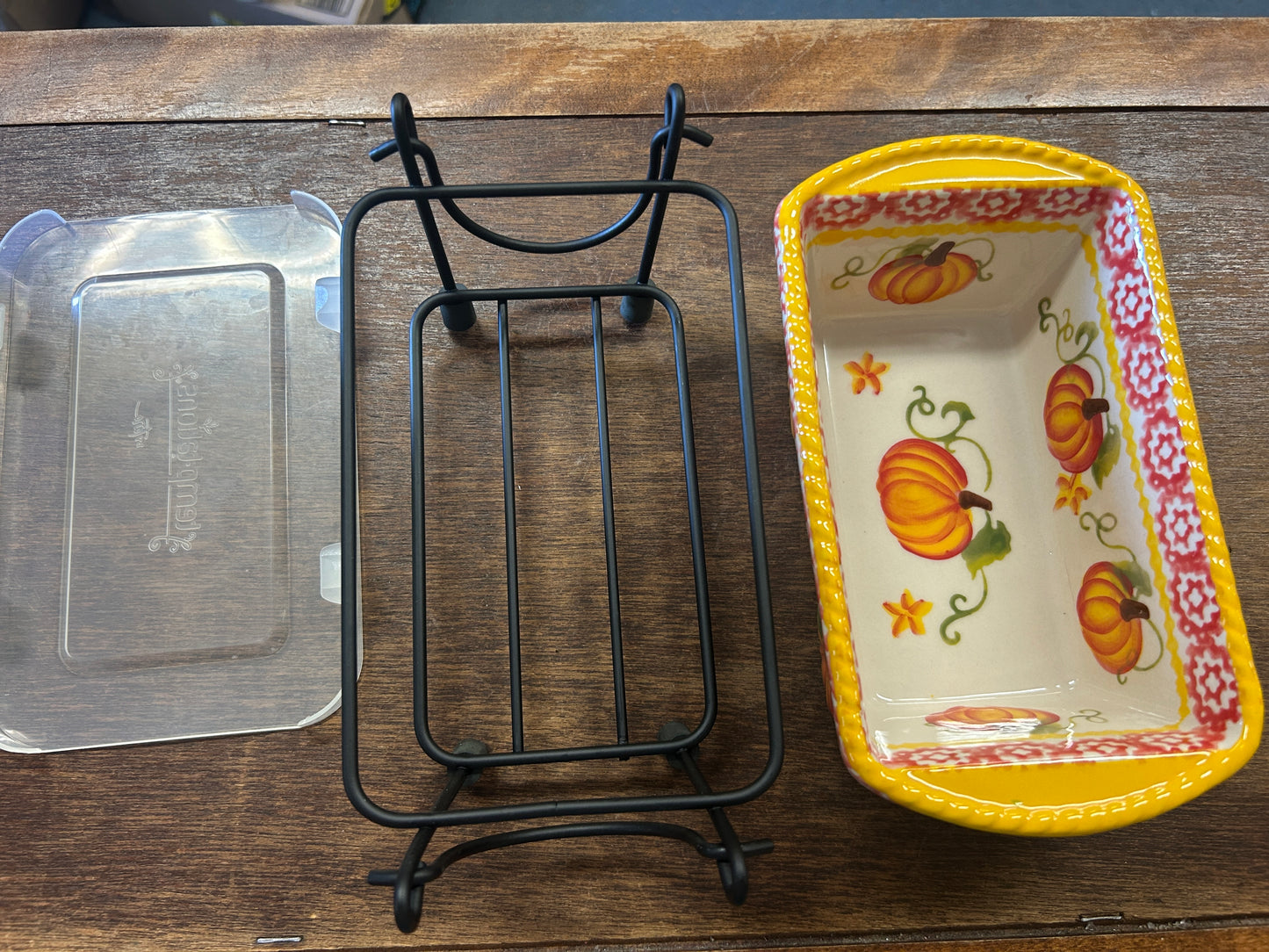 Orange & Yellow Temptations Pumpkin Baker Lid & Rack, 12 ounces