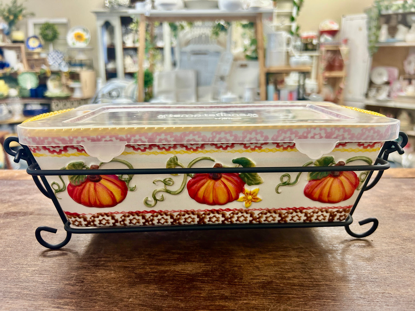 Orange & Yellow Temptations Pumpkin Baker Lid Rack & Trivet, 1.5 QT