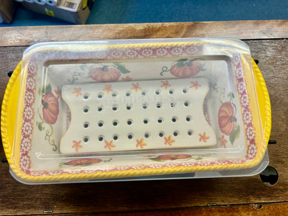 Orange & Yellow Temptations Pumpkin Baker Lid Rack & Trivet, 1.5 QT