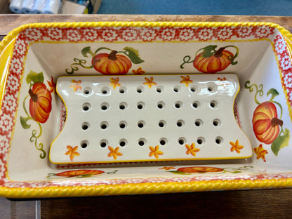 Orange & Yellow Temptations Pumpkin Baker Lid Rack & Trivet, 1.5 QT