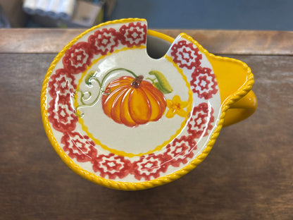 Orange & Yellow Temptations Pumpkin Mug w/ Cover, 16 ounces