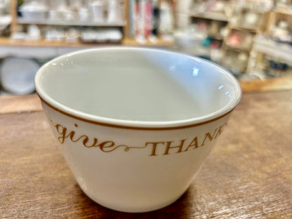 Gold & White 222 Fifth NEW Give Thanks Bowl, 4 1/2"