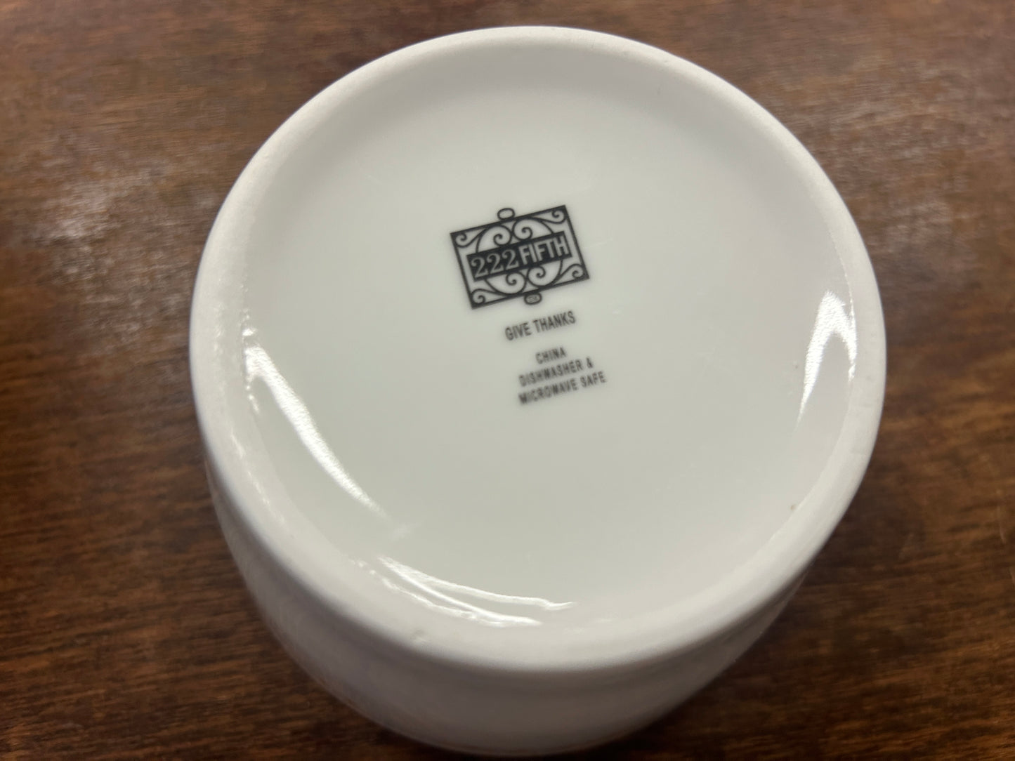 Gold & White 222 Fifth NEW Give Thanks Bowl, 4 1/2"