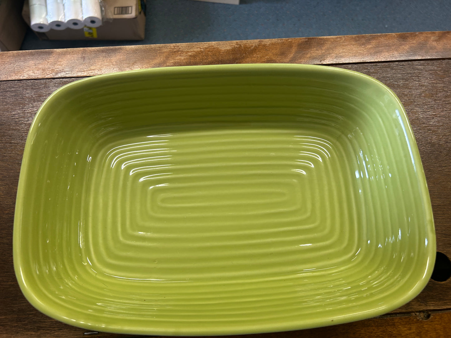 Chefmate Green Rectangle Baker, 12"