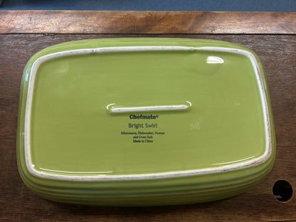 Chefmate Green Rectangle Baker, 12"