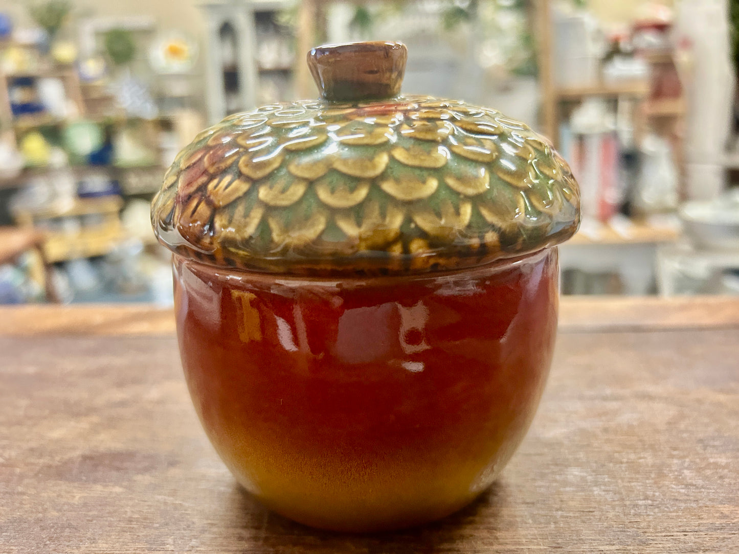Brown  Acorn Container, 4 1/2"