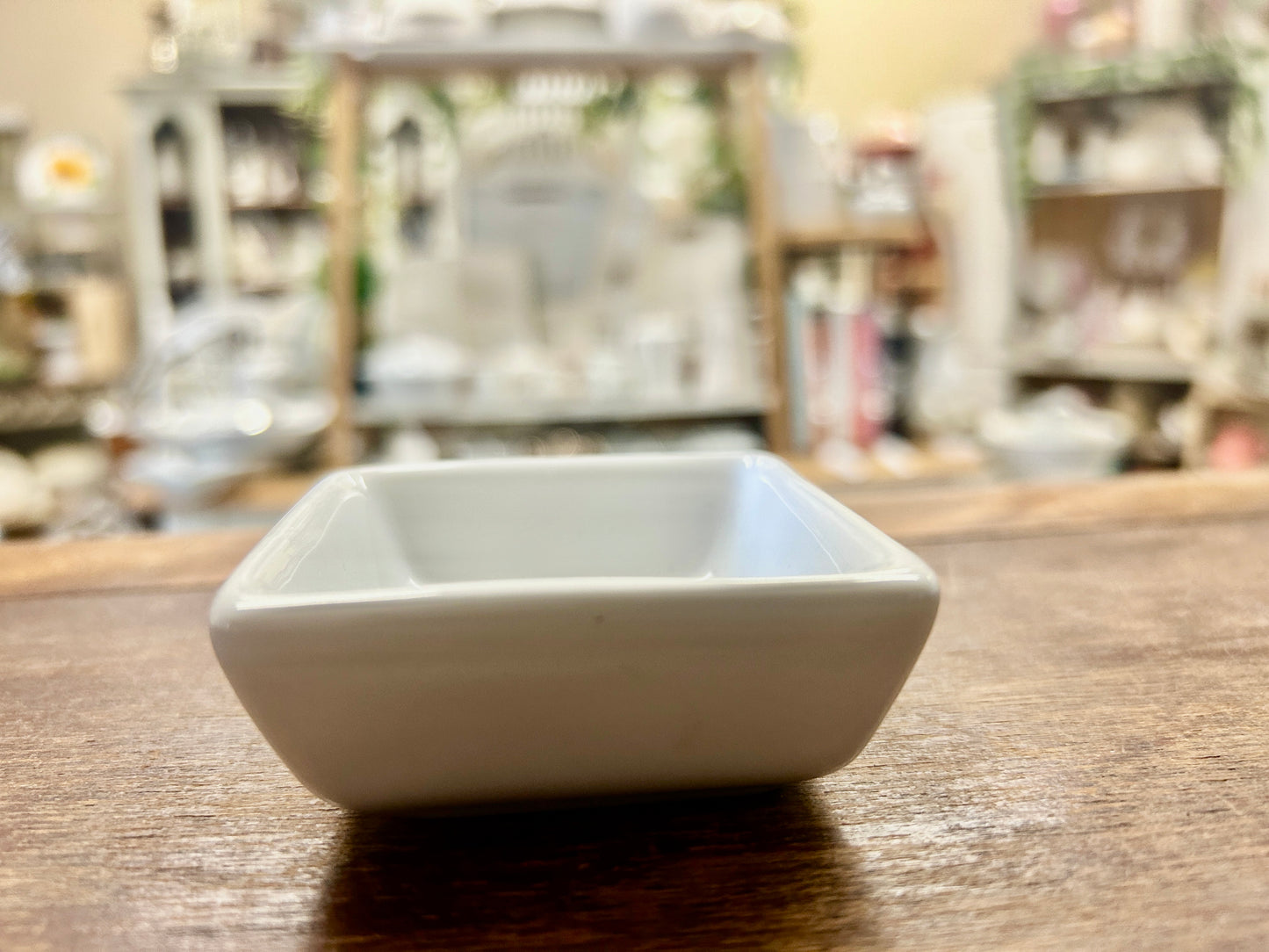 Pampered Chef White Square Bowl, 2 1/2"
