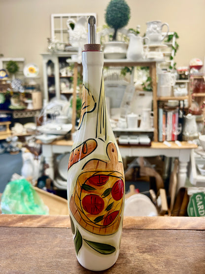 Red Green White Pampered Chef NEW Olive Oil Cruet, 13"