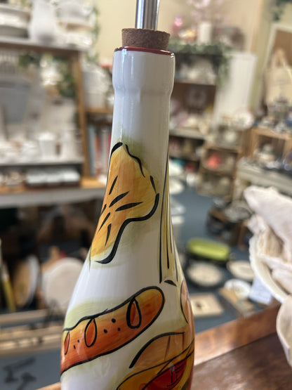 Red Green White Pampered Chef NEW Olive Oil Cruet, 13"