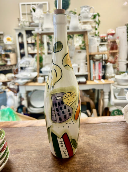 Red Green White Pampered Chef NEW Olive Oil Cruet, 13"