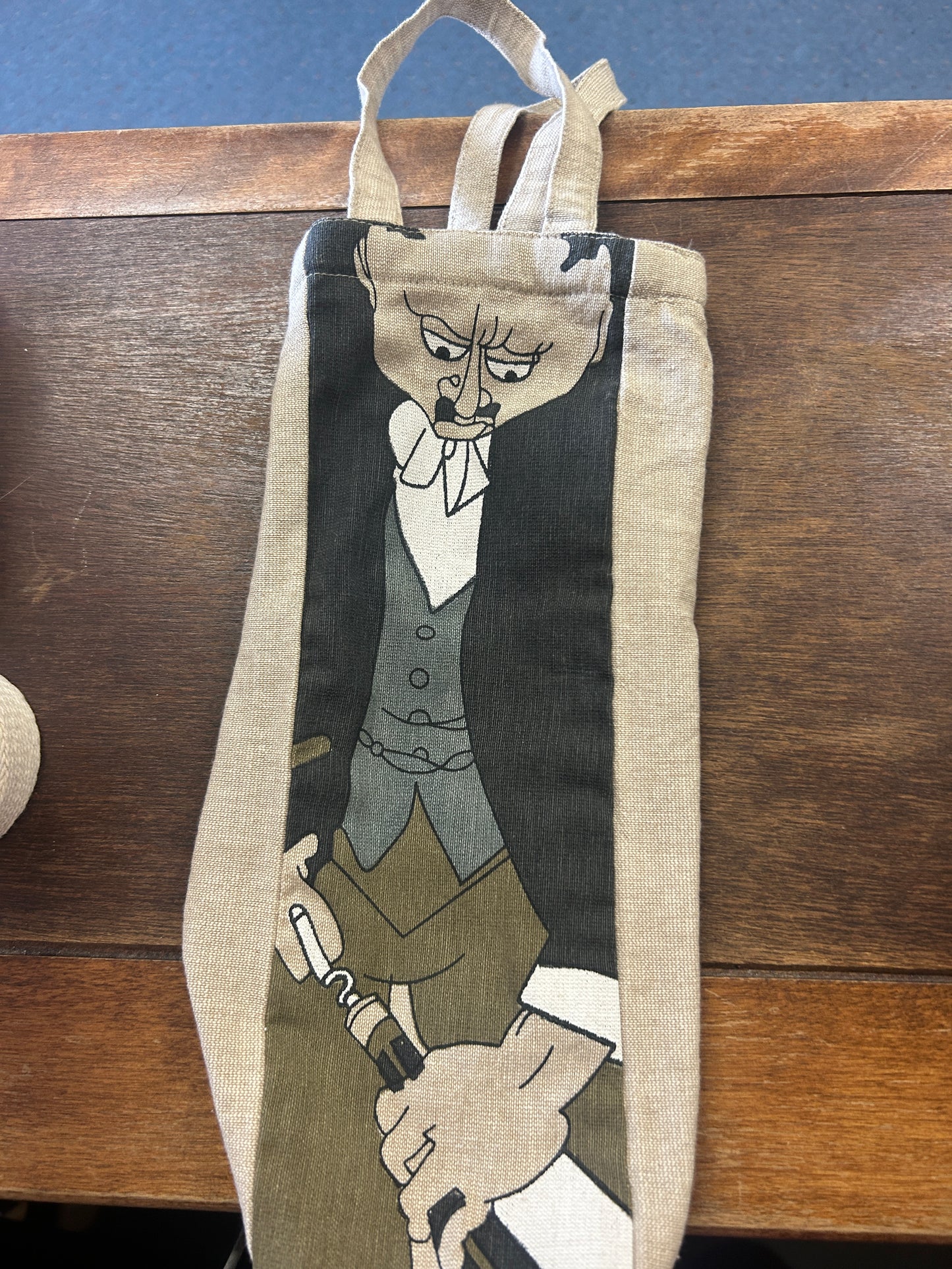 Beige Metropolitan Museum of Art Deboucher Wine Tote, 12 1/2"