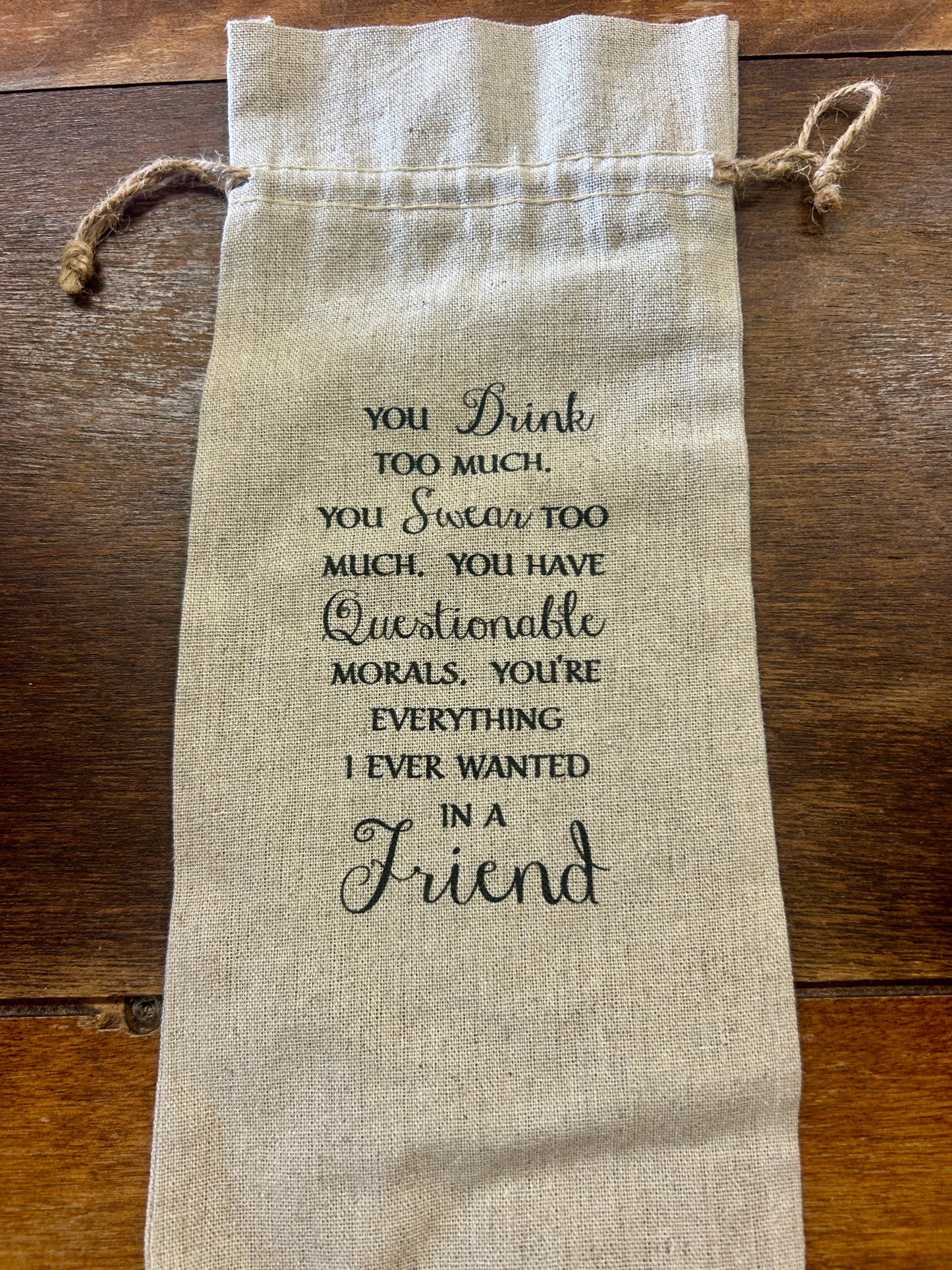Beige  Wine Tote, 13 1/2"