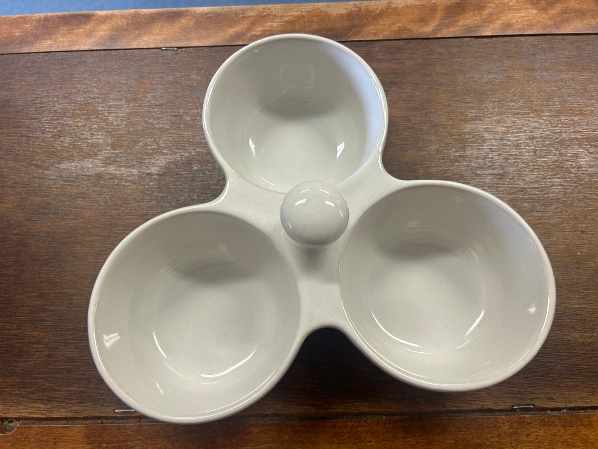 Cream Hearth & Hand 3 Section Condiment, 9"