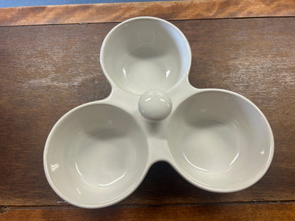 Cream Hearth & Hand 3 Section Condiment, 9"