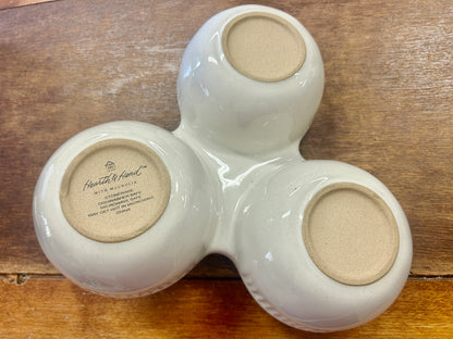Cream Hearth & Hand 3 Section Condiment, 9"