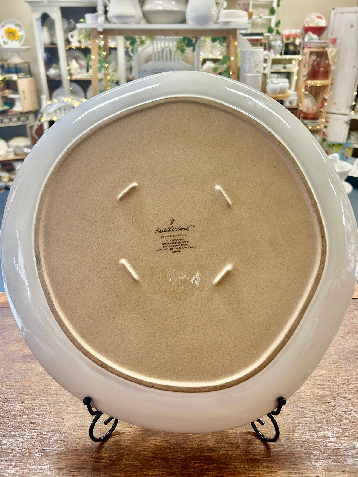 Cream Magnolia Hearth & Hand Platter, 13 1/2"
