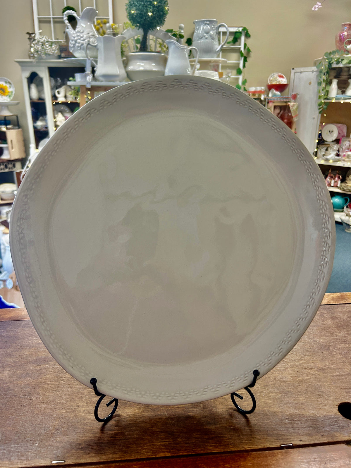 Cream Magnolia Hearth & Hand Platter, 13 1/2"