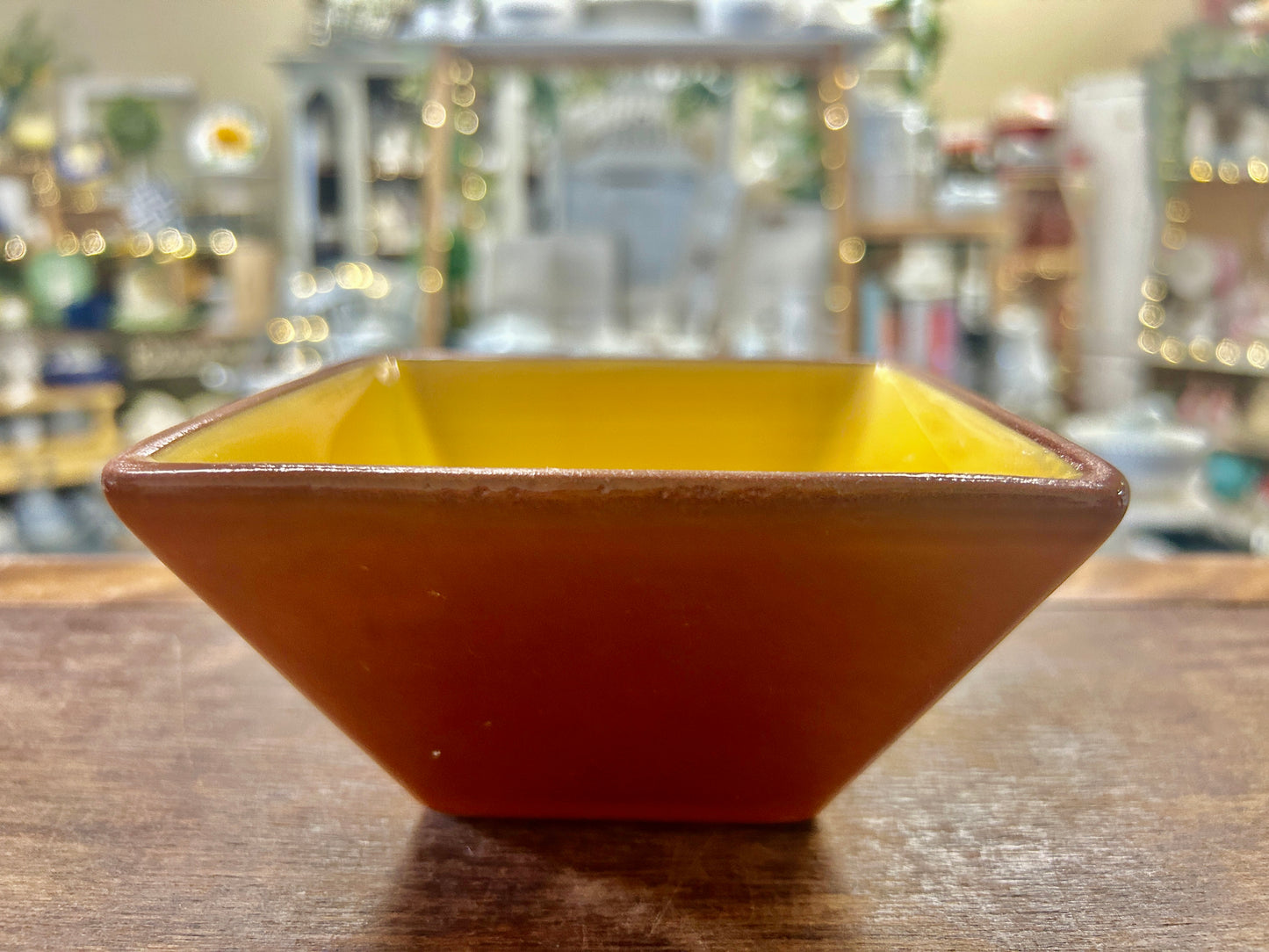 Orange Crate & Barrel Square Bowl Portugal, 5"