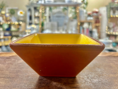 Orange Crate & Barrel Square Bowl Portugal, 5"