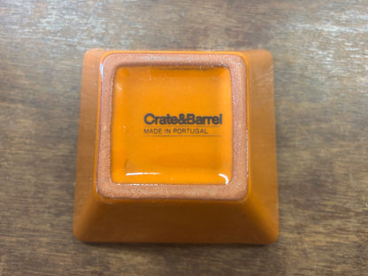 Orange Crate & Barrel Square Bowl Portugal, 5"