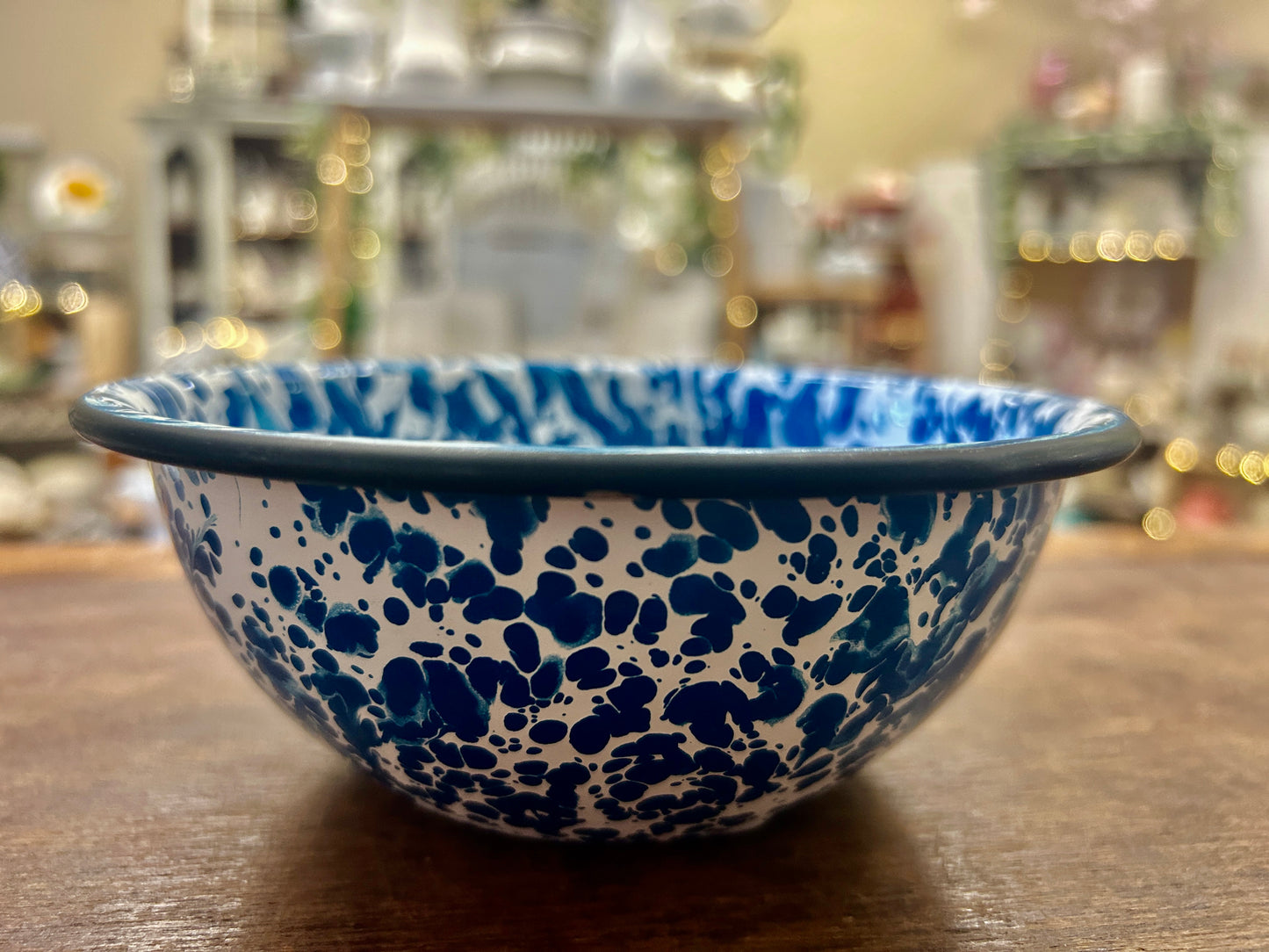 Blue Enamel Bowl, 6"