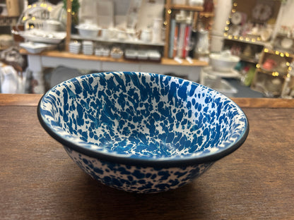 Blue Enamel Bowl, 6"