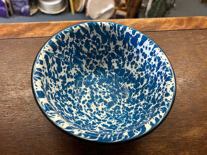 Blue Enamel Bowl, 6"