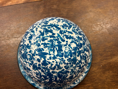 Blue Enamel Bowl, 6"