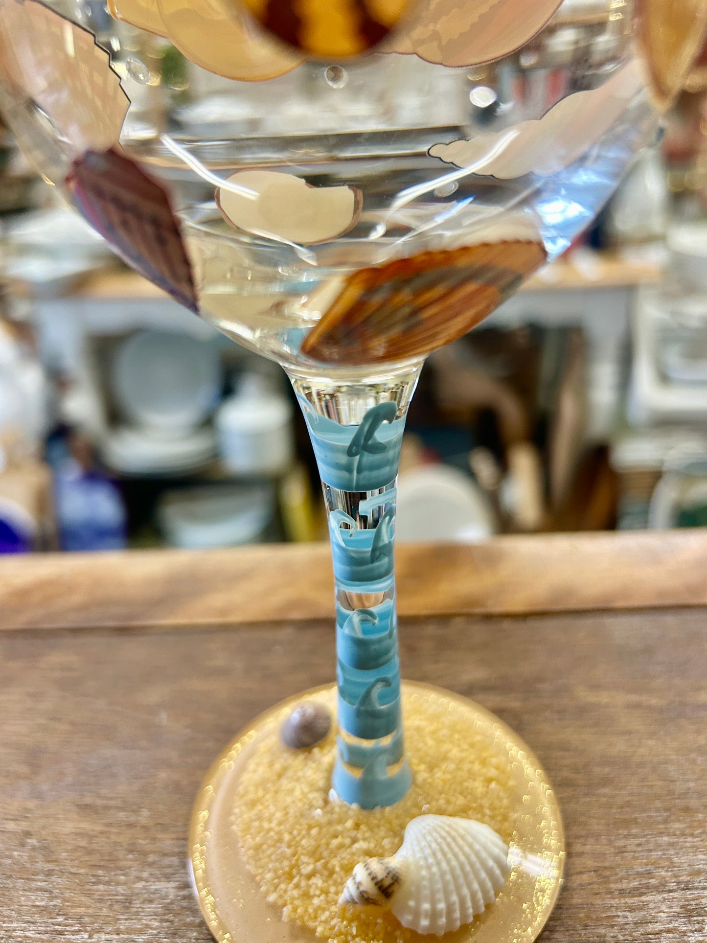 Beige & Blue Lolita NEW Beach Dreams Glass, 9"
