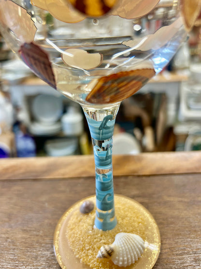 Beige & Blue Lolita NEW Beach Dreams Glass, 9"