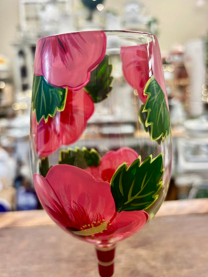 Pink & Green Lolita NEW Hibicus Beauty Glass, 9"