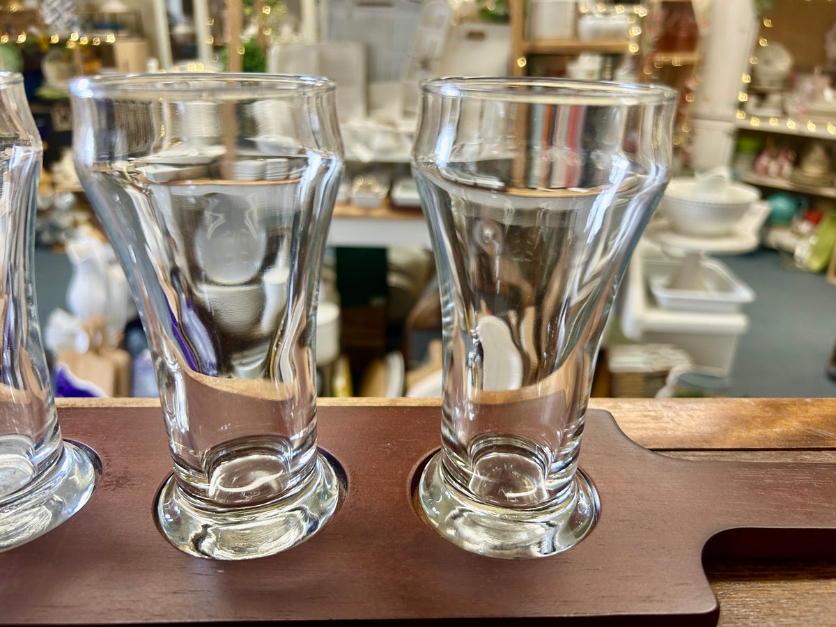 Clear  Beer Glasses & Board, 16"