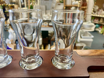 Clear  Beer Glasses & Board, 16"