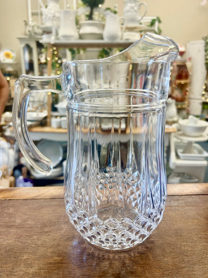 Clear Cristal d'Arques Longchamp Pitcher, 9 1/4"