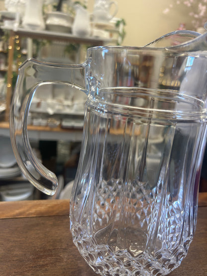 Clear Cristal d'Arques Longchamp Pitcher, 9 1/4"