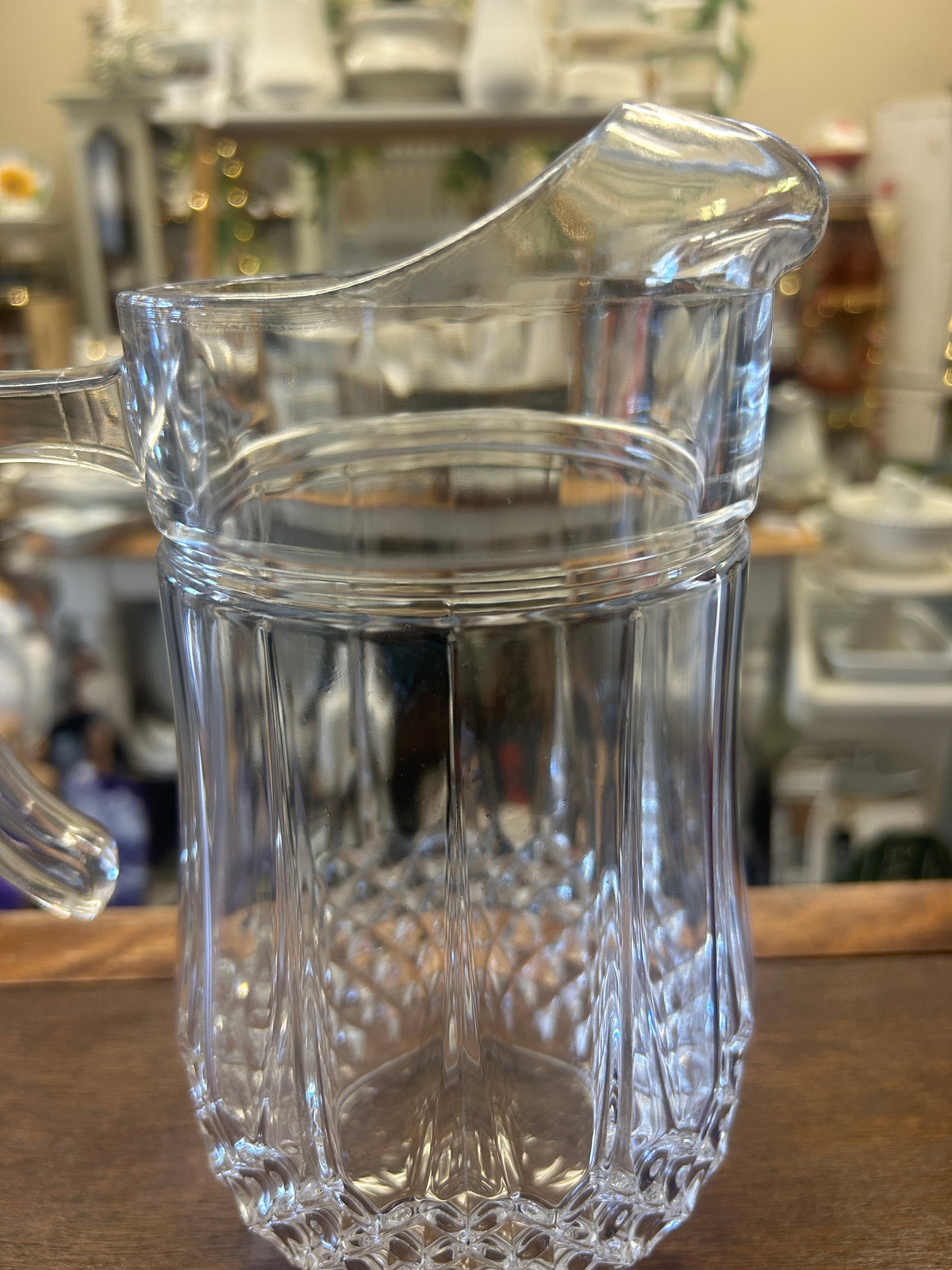 Clear Cristal d'Arques Longchamp Pitcher, 9 1/4"