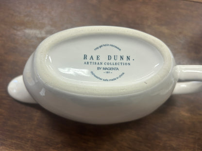 White Rae Dunn OH GOOD GRAVY Boat, 9"