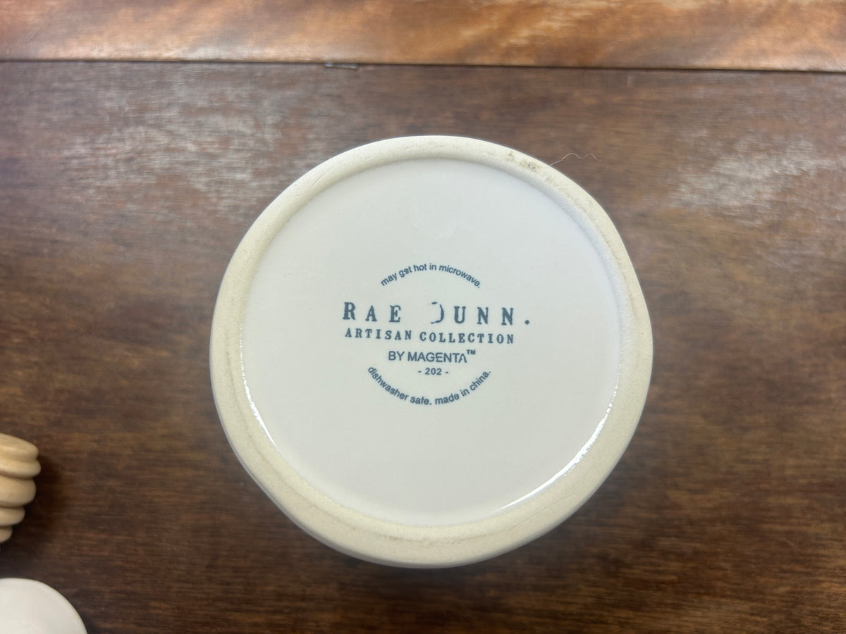 White Rae Dunn HONEY Container w/ Wand, 5"