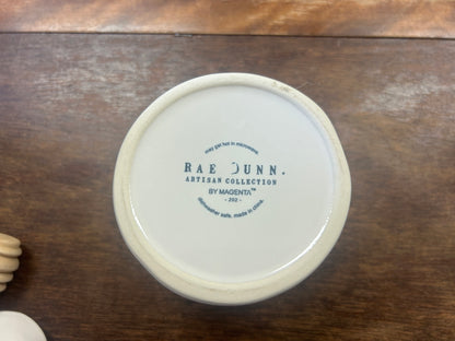 White Rae Dunn HONEY Container w/ Wand, 5"