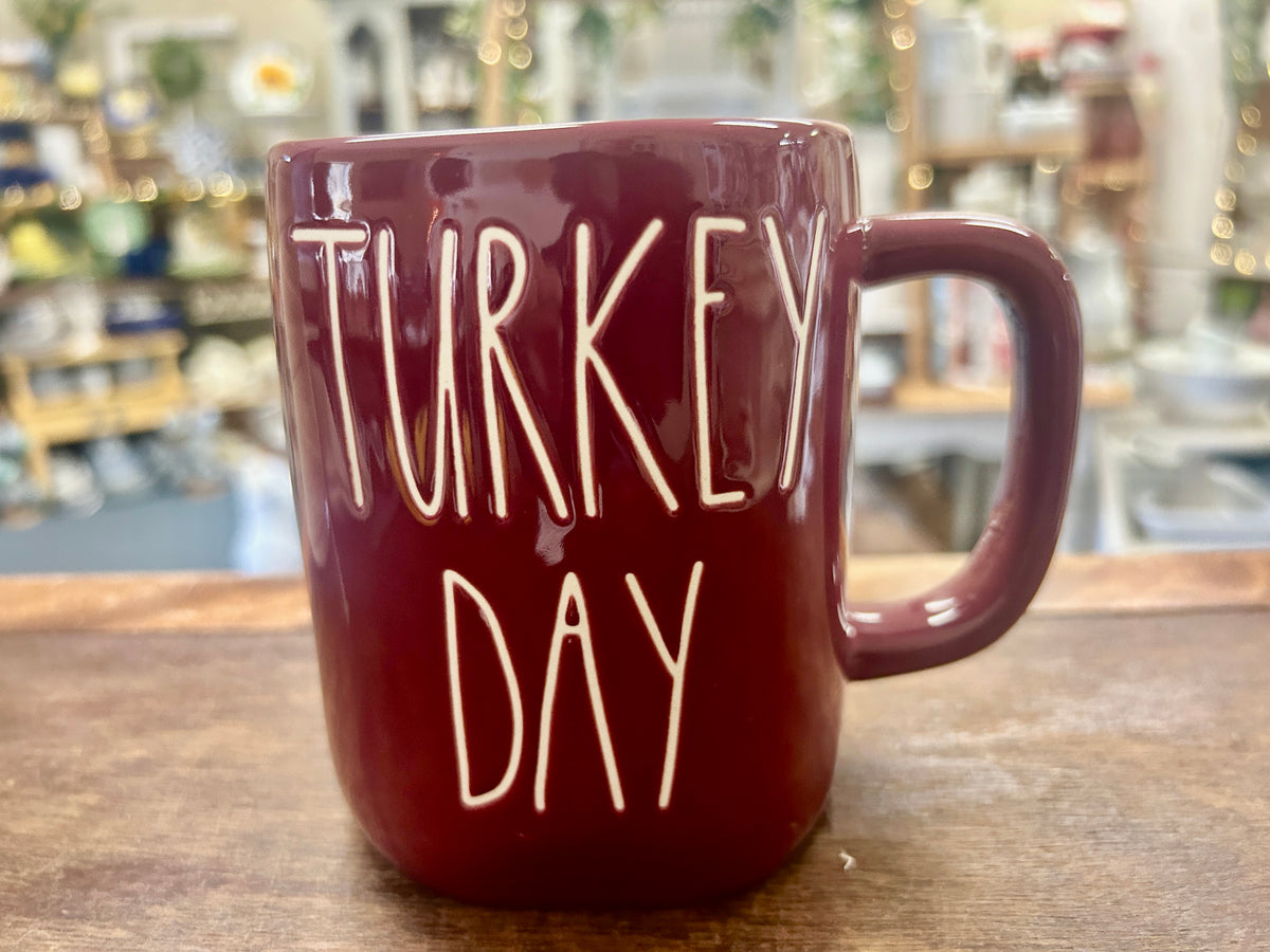Cranberry Rae Dunn TURKEY DAY Mug, 4 3/4"