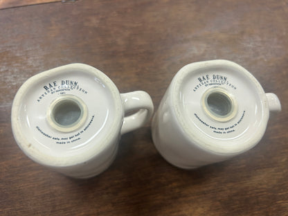 White Rae Dunn Mug S & P, 2 1/2"