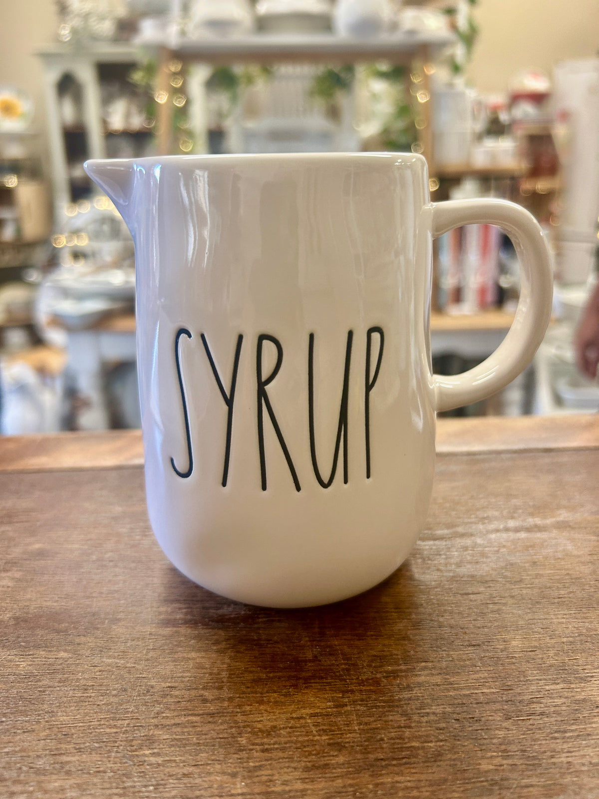 White Rae Dunn SYRUP Pitcher, 4 3/4"