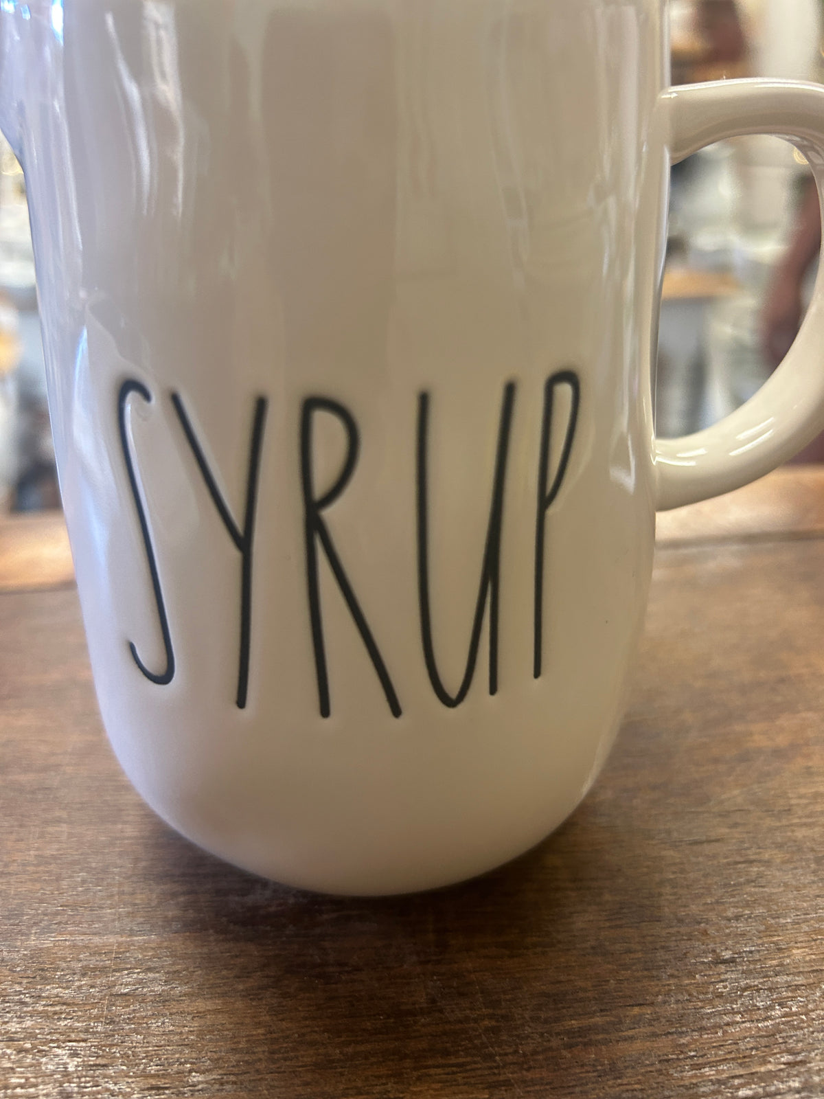 White Rae Dunn SYRUP Pitcher, 4 3/4"