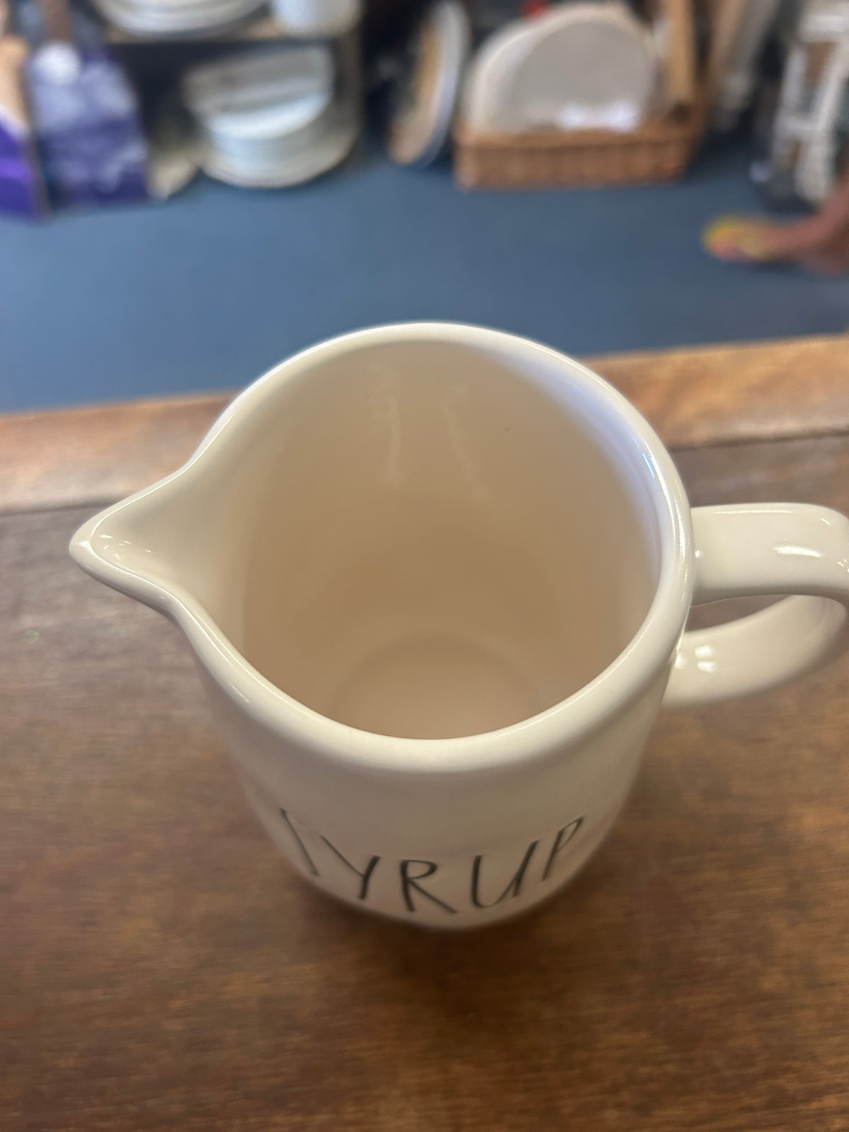 White Rae Dunn SYRUP Pitcher, 4 3/4"