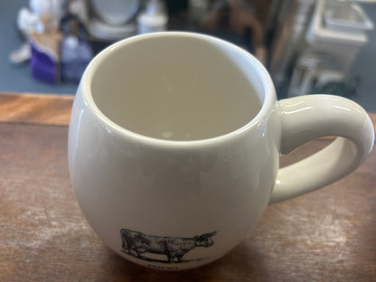 White Rae Dunn MOO Cow Mug, 4 1/2"