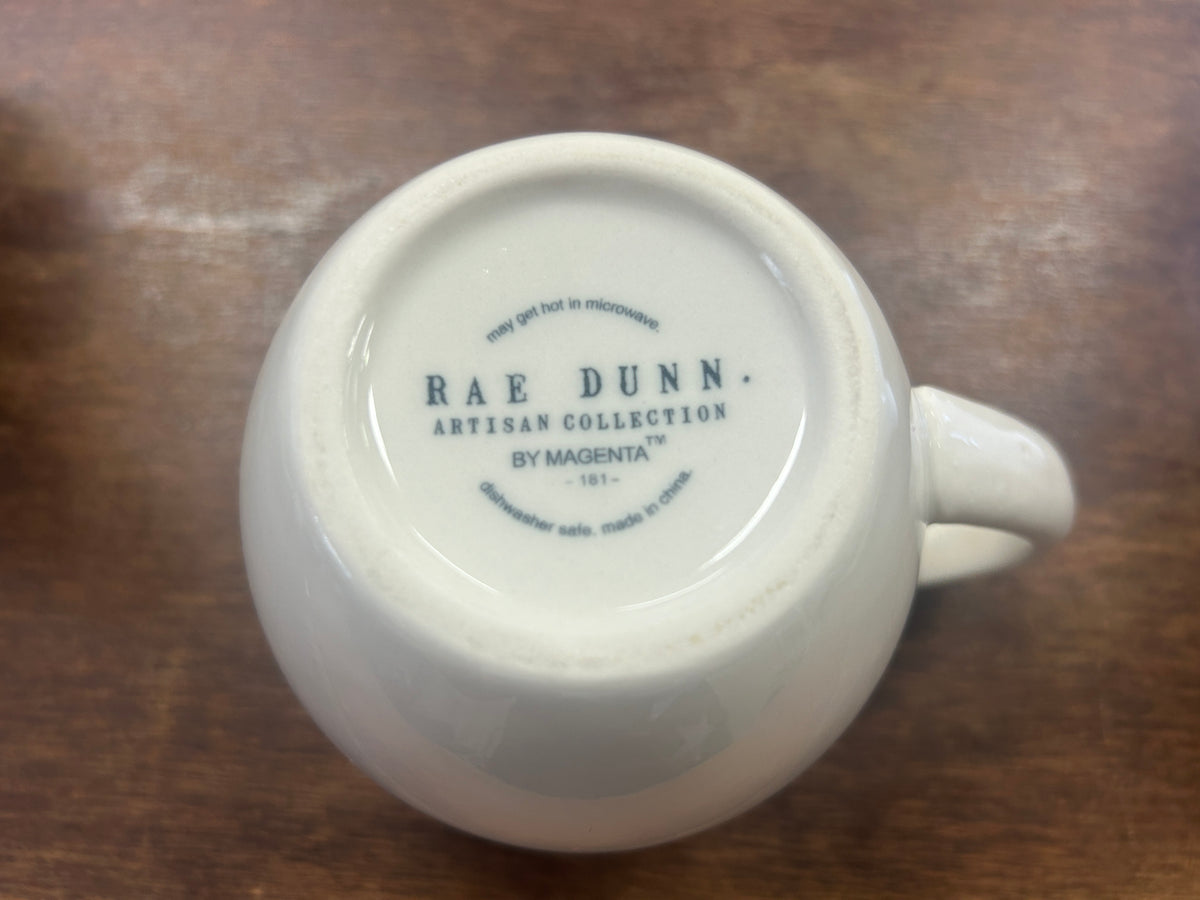 White Rae Dunn MOO Cow Mug, 4 1/2"