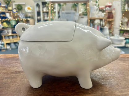 White Rae Dunn OINK Pig Canister, 9 1/2"