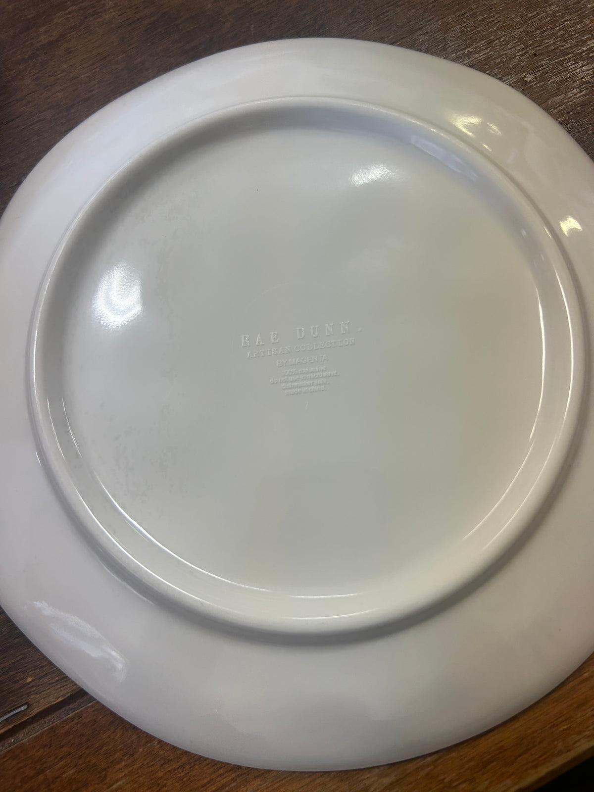 White Rae Dunn Melamine RELAX Plate, 8"
