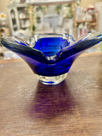 Blue  Cobalt Glass Bowl, 6"
